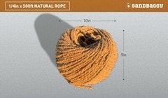 1 ROLL – Sisal Rope 1/4 In x 500 Ft- Cat Scratching Post Toys – Chemical Free
