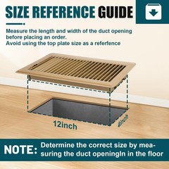 VOISEN Floor Register 4×12, 2 Pack Floor Vent Covers, Steel Adjustable Air Su…