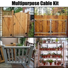 Aldmio Anti Sag Gate Kits For Wooden Fence Door Support Cable Kit In Zinc Black