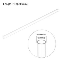 2pcs Clear Rigid Tubing Pipe 11mm ID x 14mm OD 305mm Plastic Tube