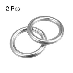 316 Stainless Steel Round Ring Welded O-Rings 40mm(1.57″) ID 8mm Thick 2pcs