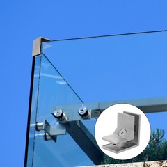 Stainless Steel Glass Railing Spigots 90 Degree Frameless Clamp Bracket for