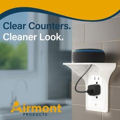 Airmont Products Outlet Shelf with Cord Storage – Wall Mount Organizer