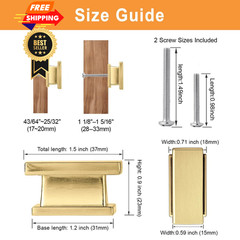 VEHCIL 10 Pack Square Brushed Gold Cabinet 1.5 Inch,
