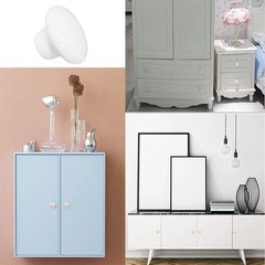 20x White Door Knob Cabinet Retro Round Ceramic Drawer 20 Pack,