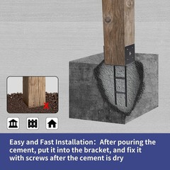 8 Pack U Shape Post Anchor, 4″x 4″ Post Base for Concrete, Design Patent Prod