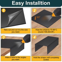 4 Sheets ABS Plastic 12″x16″, Thickness 0.04″, DIY, Black
