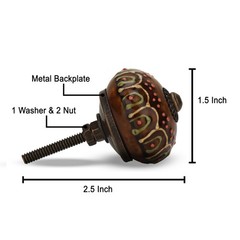 FURNISHFUL FINESSE Dresser Knobs for Cabinets and Pack of 6, Dark Brown