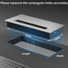 Aluminum Alloy Rectangle Hole Cover Computer Desk Grommet Table Cable Wire Tidy