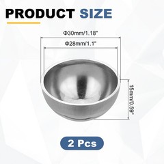 2Pcs 304 Stainless Steel Hollow Half Ball, 28mm(1.1″) Dia. Hollow Cap Balls