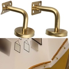Gold Handrail Bannister Support Stair Rail Bracket Balustrade Wall Mounted