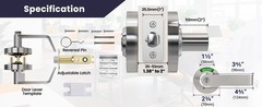 Commercial Bathroom Door Handle with In Use Vacant Indicator ANSI Grade 2 2Pcs