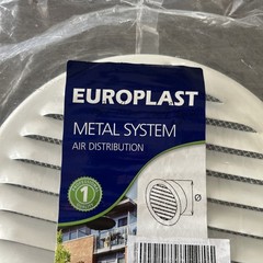 Europlast 6” White Metal Round Air Vent Grille with Fly Screen Flat Duct Cover