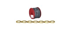 Plumbers Chain, 1/0, 200 ft L, 35 lb Working Load, Brass, Bright Gold