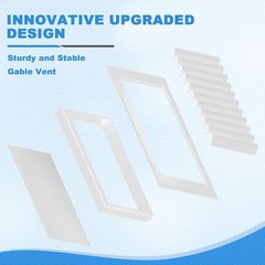 2-Pack Paintable Aluminum Gable Vents 12″x18″ for Optimal Attic Ventilation