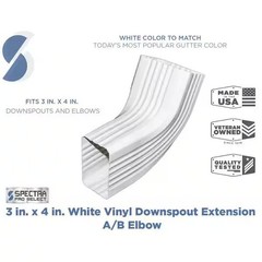 Spectra Pro Select 3 in x 4 in aluminum White Vinyl use with Downpipe -A/B Elbow