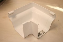 Amerimax Gutter Outside Miter, K-Style, Traditional, Vinyl, White, 5-In.