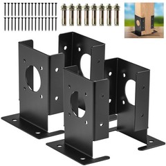 4PCS Adjustable Wood Fence Pergola Post Base Brackets Fit 4×4 inch Post, LAVA…