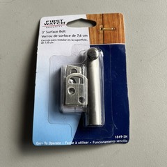 First Watch Security 3 in. Solid Brass Satin Nickel Slide Door Bolt