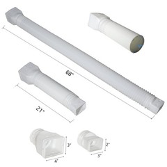 plusgutter White-2pack Rain Gutter Downspout 21 to 68 inches, White