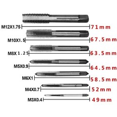 7pcs Male Thread Tap Set Metal Meters Drill Bit M3 M4 M5 M6 M8 M10 M12 Metric