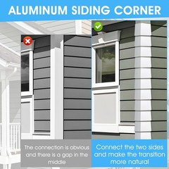 6 Pcs Aluminum Siding Corners 8 Inch Outside Siding Corner Caps Smooth Siding…