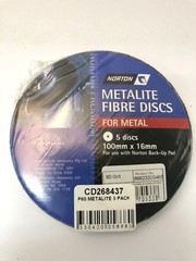 METALITE FIBRE DISCS FOR METAL P60 (PACKS OF 5) 100MM X 16MM