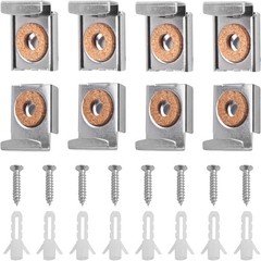Hanger Clips Set, 2 Sets (8 Pieces) Unframed Mirror Mount Clips, Metal Spring