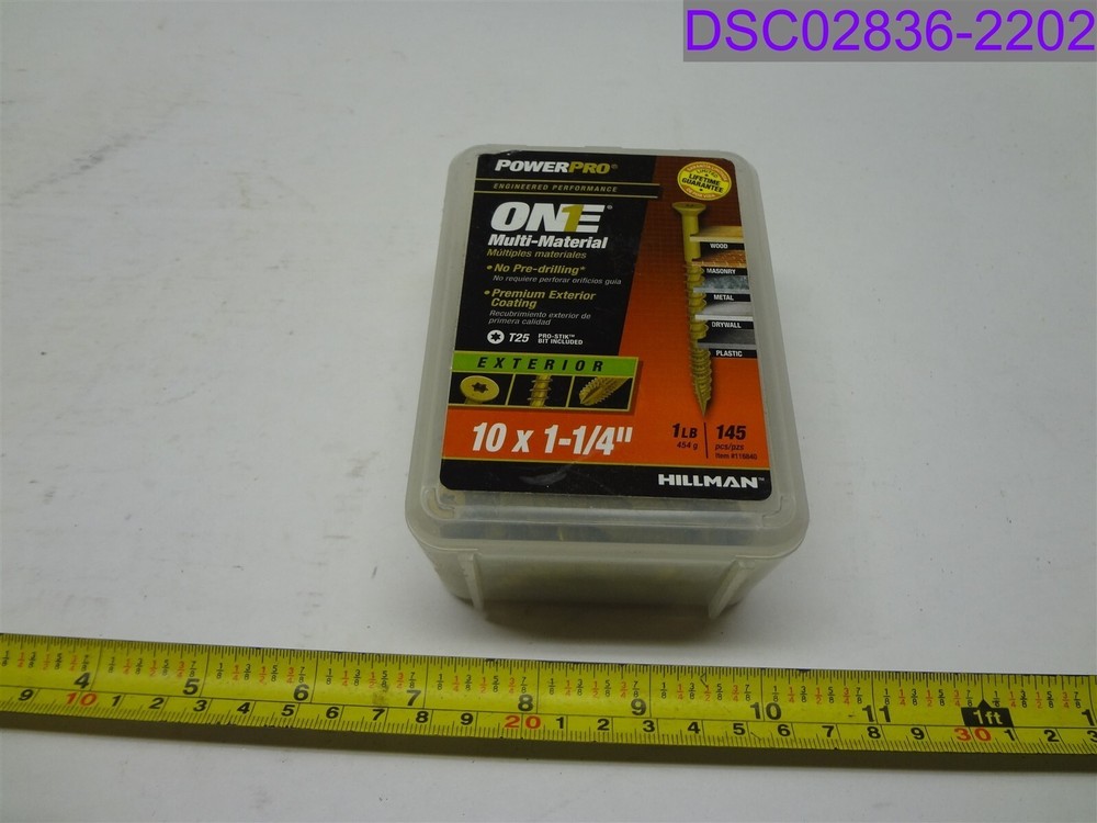 Qty = 4 lbs (4 Boxes x 1lb): Hillman 10 x 1-1/4″ Flat Head Bronze Screws 116840