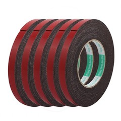 5Pcs 12mm x 1mm Double Sided Self Adhesive Shockproof Sponge Foam Tape 10M Red