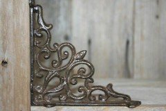 Vintage Elegance Bathroom Shelf Brackets Cast Iron, 5 3/4 inch, B-28