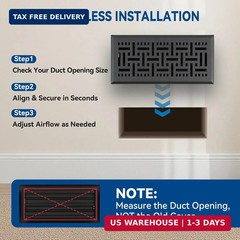 Floor Register 4×10 Inches 2 Pack – Heavy Duty Walkable Steel Floor Vent Covers
