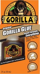 Gorilla Original Waterproof Polyurethane Glue 2 oz Bottle – Strong Multi-Purpose