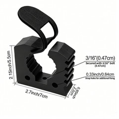 Tool Holder Clips, 2 Pack Black Utility Mount Clamps for Shovels Rakes Baseball