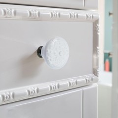 Geesatis 6Pcs Round Ceramic Drawer Knobs Cabinet Furniture 6 Pieces, White