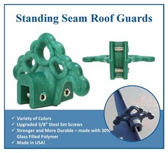 Black Plastic Roof Ice Snow Standing Seam Metal Roof Guards 1, 5 or 10 pack