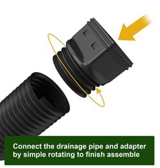 Gutter Downspout Extension Flexible Extendable 2166 Black Drainage Pipe