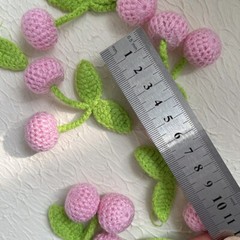 1X Knit Cherry Patch Sweet Cute Accessories DIY Japanese Lolita Sewing Applique