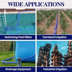 1 1/2 IN x 100 FT Pool Backwash Hose, Reinforced PVC Drain Hose, Heavy-Duty F…