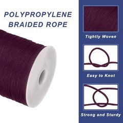 1/16 Inch Polypropylene Rope Braided Ropes, 328ft Nylon Rope Brown