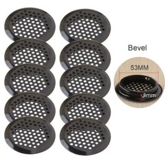 10Pcs 19-53mm Black Circular Soffit Air Vents Wardrobe Cabinet Mesh Hole