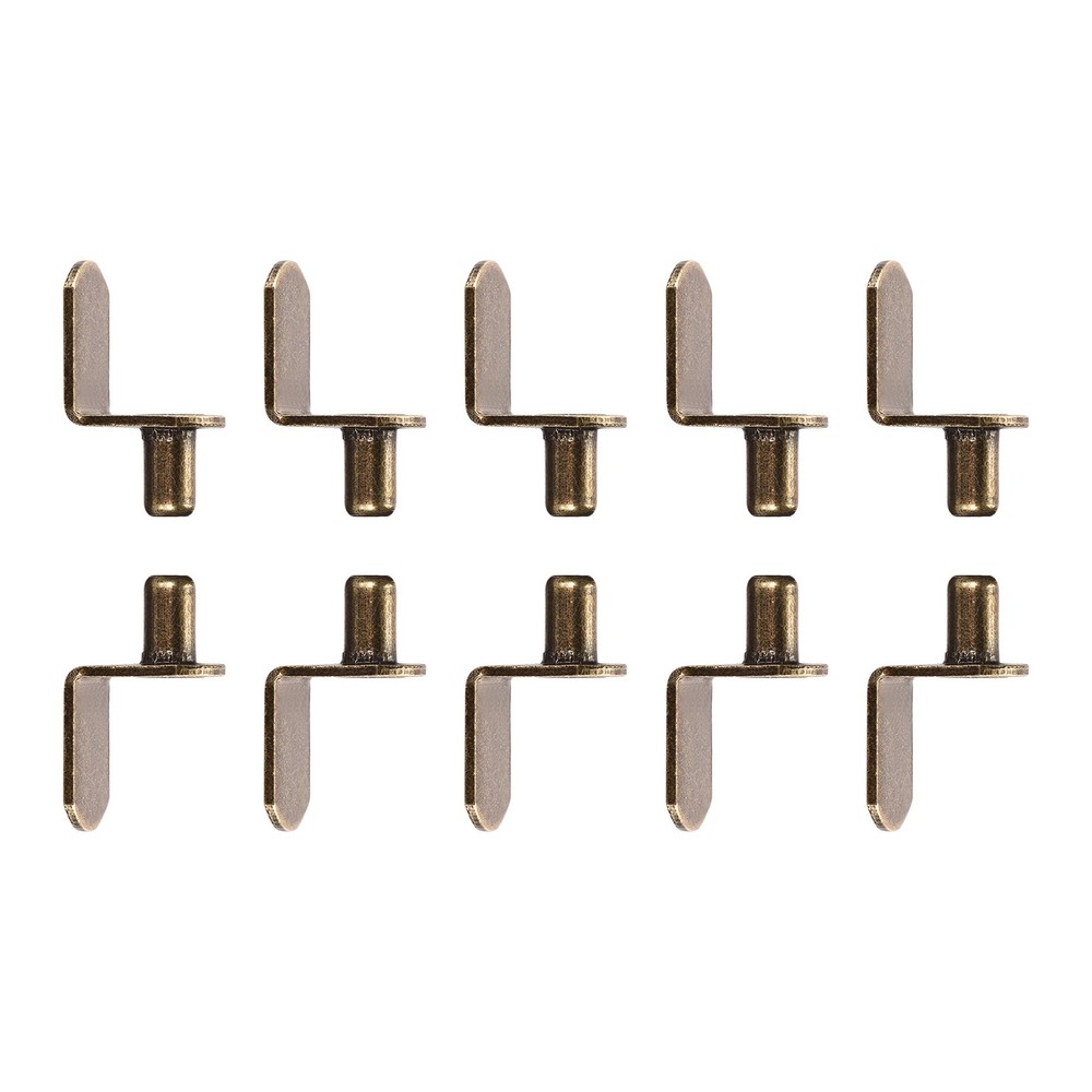 0.24″x0.39″ L-Shelf Support Peg – 40Pack Iron Shelf Bracket Pegs – Bronze