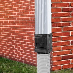 Downspout Filter, Leaf Gutter Guard, Black 2 Pk Fits 2X3 & 3X4 Drainpipe