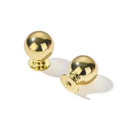 CABDM 10 Pack 1 Inch Vintage Ball Polished Brass 1 Inch,