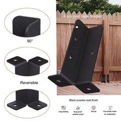4Pcs Adjustable Deck Post Anchor Base Brackets Fit 1.5×1.5,2×2,2×4,4×4 Post,H…