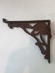 Pair of Vintage Cast Iron Ornate 7.5″ Shelf Brackets Corbels Antique Wall Braces