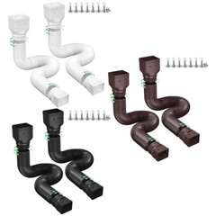 2Pack 21-60″ Expandable Flex Drain Downspout Extension Rain Pipe Spout Gutter