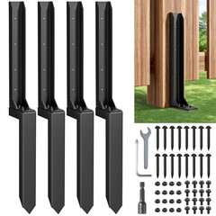 Fence Post Repair Kit 33.62″ Steel Anchor Spike – Quick Fix for Leaning Posts