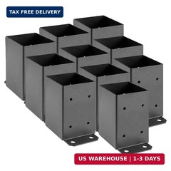 SPACEEUP 4×4 Post Base 10 Pcs, Inner Size 3.6″x3.6″ Post Base Brackets, Heavy Du