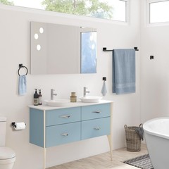 Woekme 5 Pieces Bathroom Hardware Accessories Set Matte Black Towel Bar Set